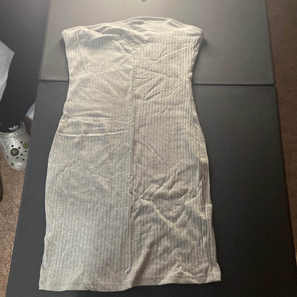 Gray Strapless Sundress